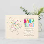 Uitnodiging tot mooie, kleurrijke moderne Baby spr (Staand voorkant)