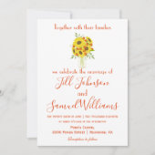 Uitnodiging tot mooie Sunflower Wedding (Voorkant)