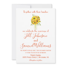 Uitnodiging tot mooie Sunflower Wedding