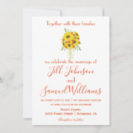 Uitnodiging tot mooie Sunflower Wedding