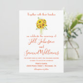 Uitnodiging tot mooie Sunflower Wedding (Staand voorkant)