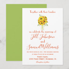 Uitnodiging tot mooie Sunflower Wedding