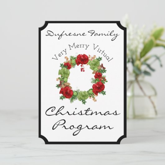 Uitnodiging tot mooie virtuele kerstprogramma's (Staand voorkant)