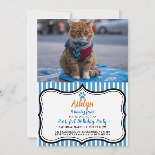 Uitnodiging tot mooie zakenkat (Voorkant)