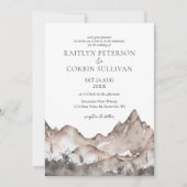 Uitnodiging tot neutraal Tone Mountain Wedding (Voorkant)