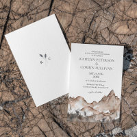 Uitnodiging tot neutraal Tone Mountain Wedding