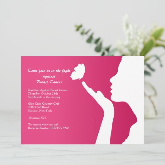 Uitnodiging tot nieuwe dag borstkanker (Staand voorkant)