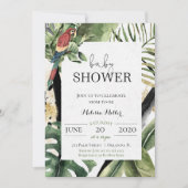 Uitnodiging tot Oerwoud van Tropical Parrot Baby s (Voorkant)