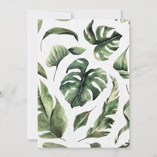 Uitnodiging tot Oerwoud van Tropical Parrot Baby s (Achterkant)