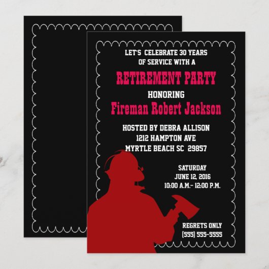 Uitnodiging tot ontslag als brandweerman/brandweer (Voorkant / Achterkant)