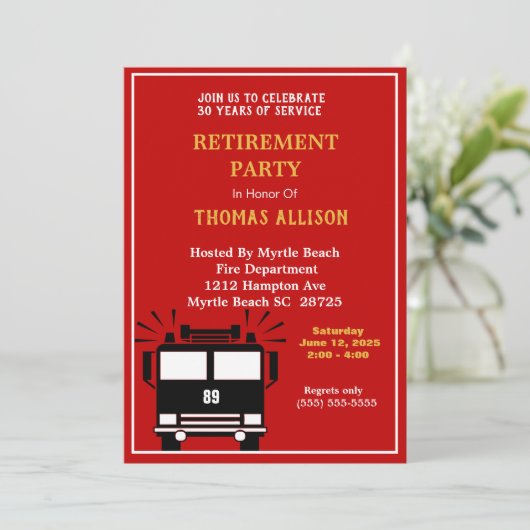 Uitnodiging tot ontslag als brandweerman/brandweer (Staand voorkant)