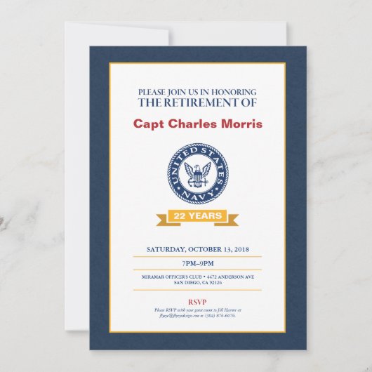 Uitnodiging tot ontslag bij de marine (Voorkant)