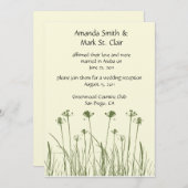 Uitnodiging tot ontvangst van groene en ivoren bru (Voorkant / Achterkant)