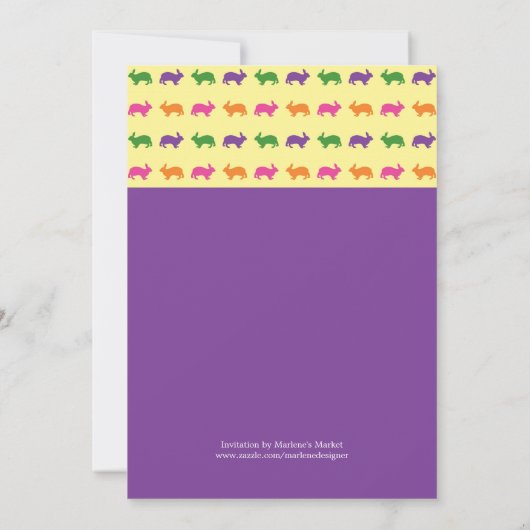 Uitnodiging tot oost-Bunny Rabbit (Achterkant)