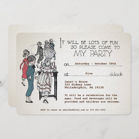  uitnodiging tot oplevering van kinderdagverblijve (Voorkant / Achterkant)