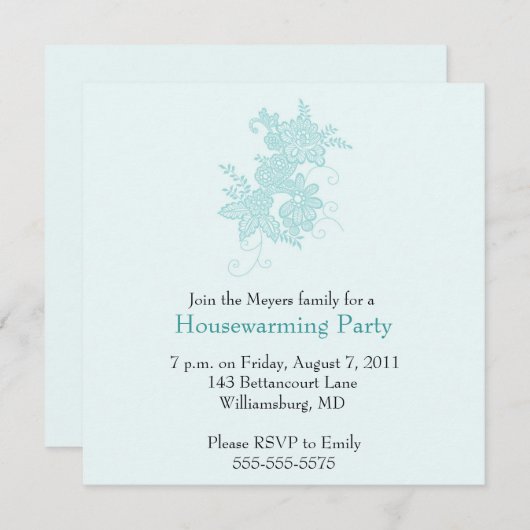 Uitnodiging tot opwarming van de aarde - blauw (Voorkant / Achterkant)