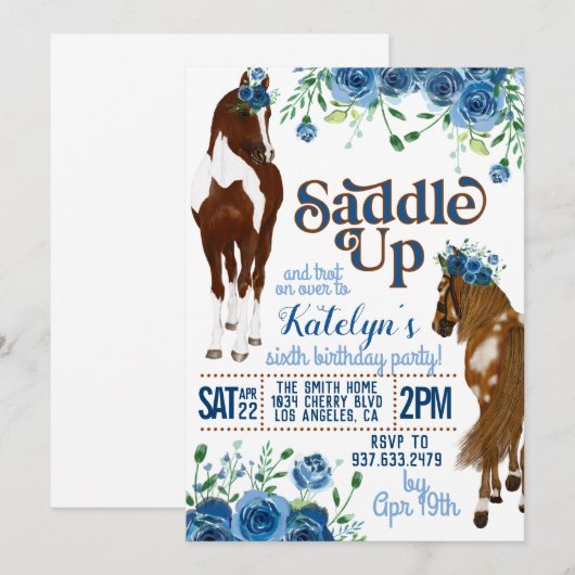 Uitnodiging tot opzadelen van paarden (Voorkant / Achterkant)