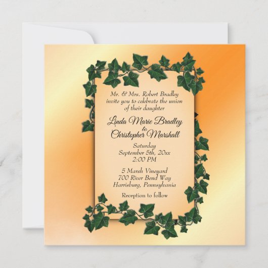 Uitnodiging tot Oranje bruiloft (Voorkant)