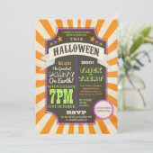 uitnodiging tot Oranje carnaval van Halloween Par (Staand voorkant)