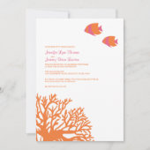 Uitnodiging tot Oranje en roze tropisch huwelijk (Voorkant)