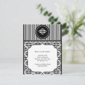 Uitnodiging tot oude Hollywood Damask Party (Staand voorkant)