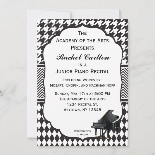 Uitnodiging tot overweging Piano (Voorkant)