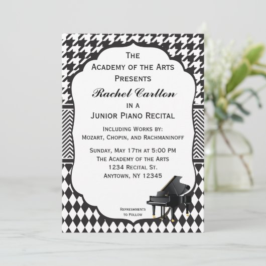 Uitnodiging tot overweging Piano (Staand voorkant)