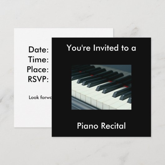 Uitnodiging tot overweging Piano (Voorkant / Achterkant)