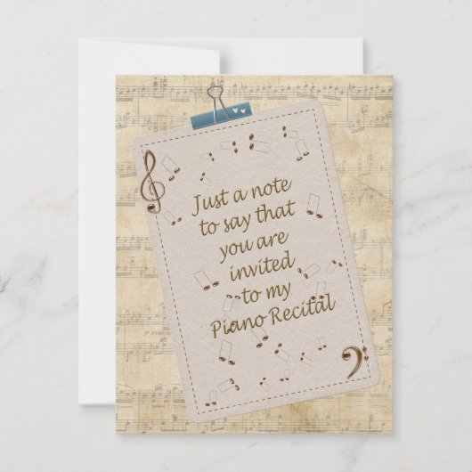 Uitnodiging tot overweging Piano (Voorkant)