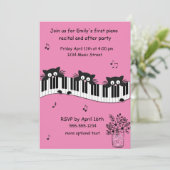 Uitnodiging tot overweging roze en zwarte muziek (Staand voorkant)