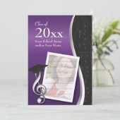 Uitnodiging tot Paars en Black Music Afstuderen (Staand voorkant)