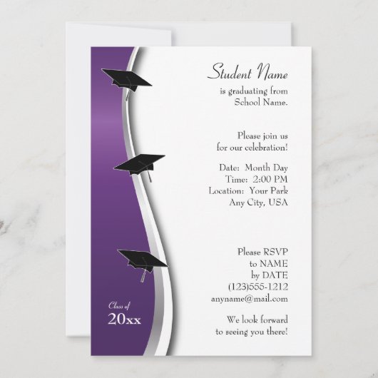 Uitnodiging tot Paars en Black Music Afstuderen (Achterkant)