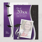 Uitnodiging tot Paars en Black Music Afstuderen (Voorkant / Achterkant)