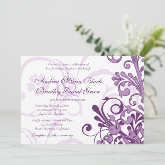 Uitnodiging tot Paars en blanken (Staand voorkant)