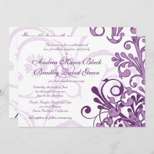 Uitnodiging tot Paars en blanken (Voorkant / Achterkant)