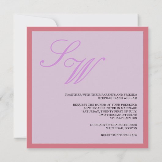 Uitnodiging tot Paars- en koraalweddenschappen (Voorkant)