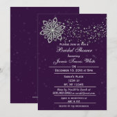 Uitnodiging tot Paars en Silver Winter Vrijgezelle (Voorkant / Achterkant)