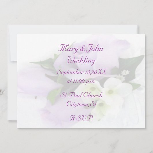 Uitnodiging tot Paars Roos (Achterkant)