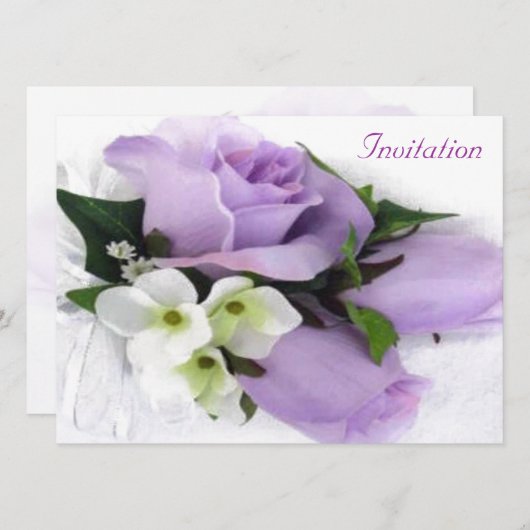 Uitnodiging tot Paars Roos (Voorkant / Achterkant)