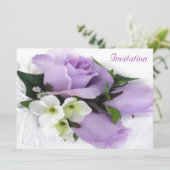 Uitnodiging tot Paars Roos (Staand voorkant)