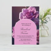 Uitnodiging tot Paars Roos (Staand voorkant)