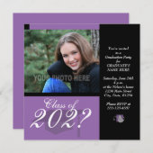 Uitnodiging tot Paars van de graduatiepartij (Voorkant / Achterkant)