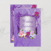 Uitnodiging tot Paarse bruiloft (Voorkant / Achterkant)