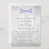 Uitnodiging tot Paarse dragonfly bruiloft (Voorkant)