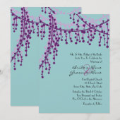 Uitnodiging tot Paarse en Blauwgroen weddenschappe (Voorkant / Achterkant)