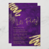 Uitnodiging tot Paarse en gouddag (Voorkant / Achterkant)