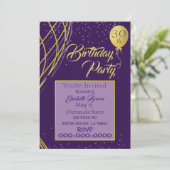 Uitnodiging tot Paarse en gouddag (Staand voorkant)