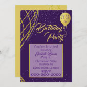 Uitnodiging tot Paarse en gouddag (Voorkant / Achterkant)