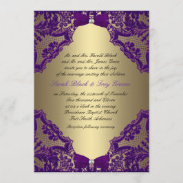 Uitnodiging tot Paarse en gouden bruiloft