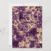 Uitnodiging tot Paarse en goudmarmer bruiloft (Achterkant)